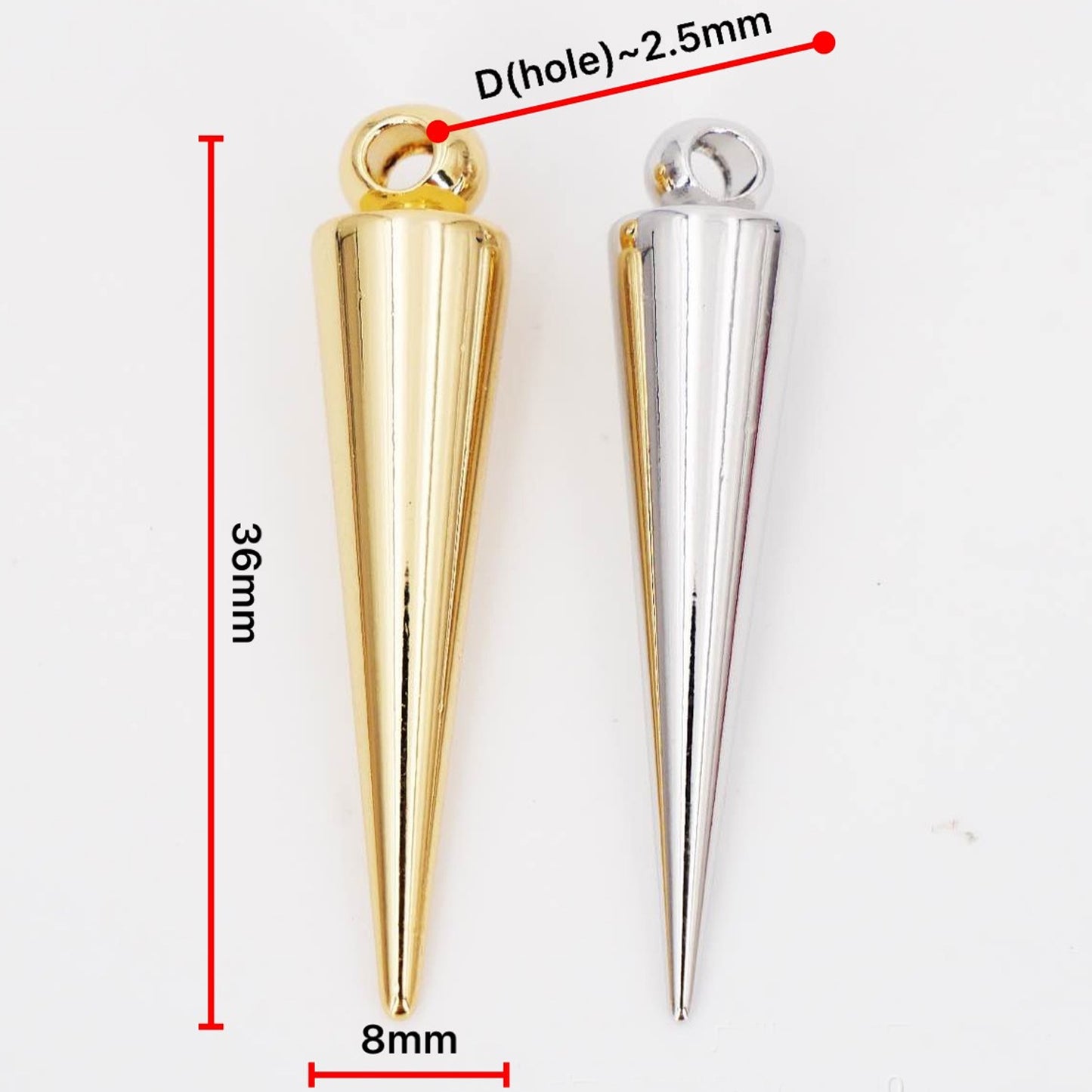 10pcs Brass  Cone Spike  Charms