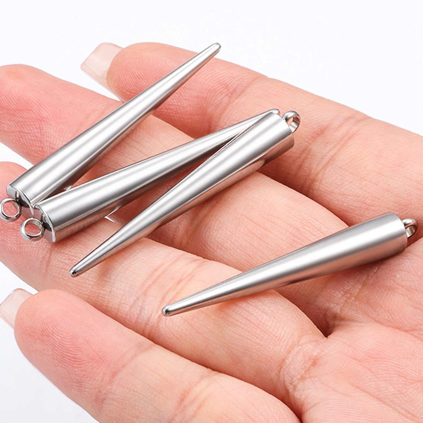 6pcs 46mm stainless steel Spike Pendants