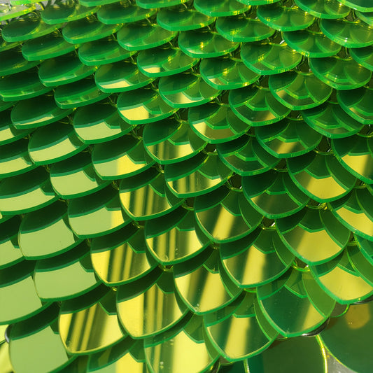 Acrylic Mirror Neon Green Scalemail Scale