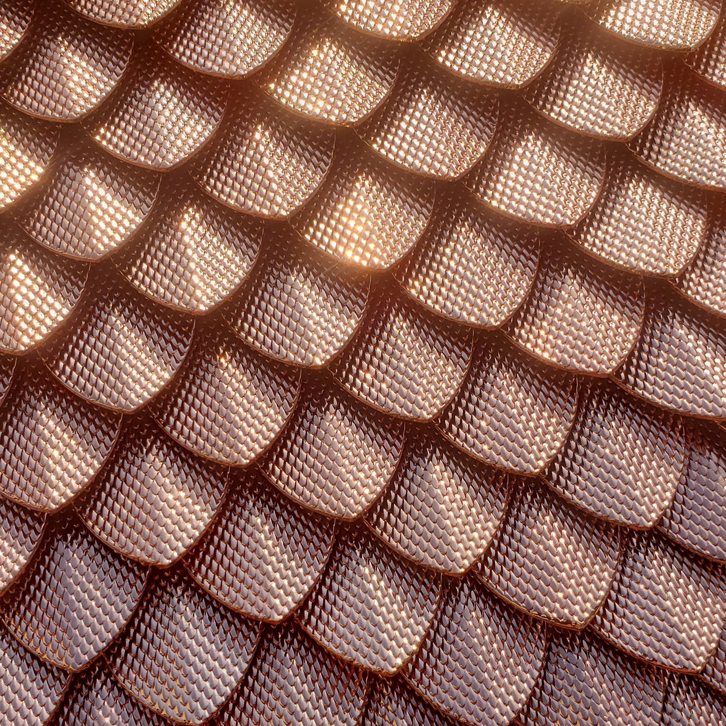 Large Dragon Scale Texture Rose Gold Alloy Scalemail Scale