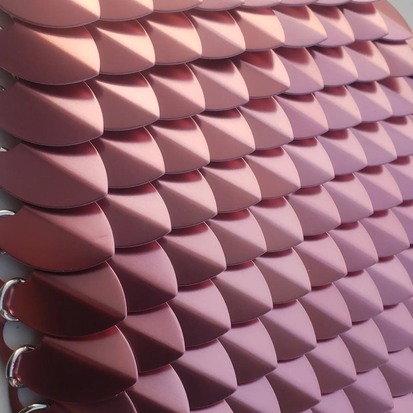 Large Anodized Aluminum Rose Gold Scalemail Scale