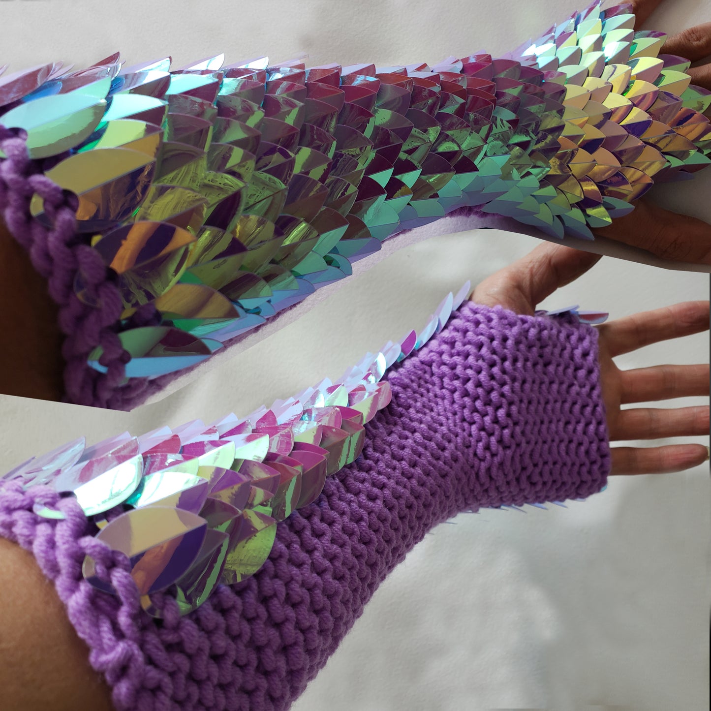 knitted Scalemail Gauntlets Gloves