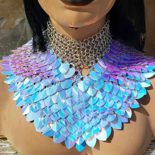 Iridescent Scalemail Necklace Chainmail Choker