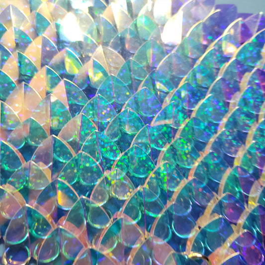 Large Thin Plastic Iridescent Glitter Scalemail Scale SS112